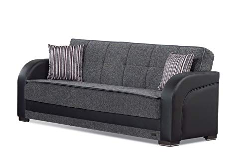 BEYAN Oklahoma Collection Folding Sofa Bed / Sleeper with Storage Space, Includes 2