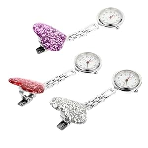 PACKOVE 3Pcs Zakhorloge Clip-On Verpleeghorloge Liefde Hart Verpleegster Horloge Digitaal Horloge Horloges Horloge Voor Verpleging Clip-On Verpleeghorloge Hangende Verpleegkundigen