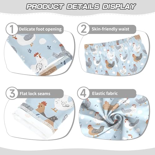 Cute Chicken Hen Egg Blue Girls Leggings Soft Stretch Workout Yoga Dance Pants for Kids Casual Tights3