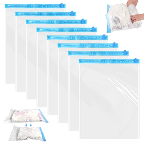 8 Piezas Bolsas Vacio Ropa Viaje,Reutilizable Bolsa de Compresión,Bolsas de Almacenamiento al Vacío,Ahorro Espacio 60 x 40cm