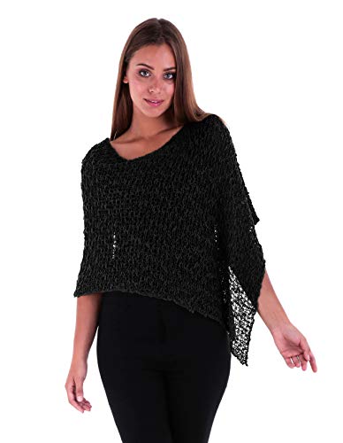 SHU-SHI Summer Ponchos For Women Lightweight Sheer Popcorn Knit Sweater Cape Pullover3