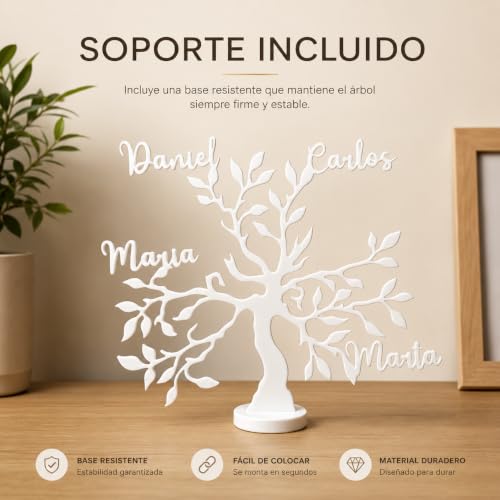 Miniatura 3 de Neonobs Arbol De La Vida Personalizado - Ideal Para Regalar Y Decorar - Regalo Original Para Dia De La Madre, Padres, Familia, Abuelos - Regalos Originales Para El Dia De La Madre