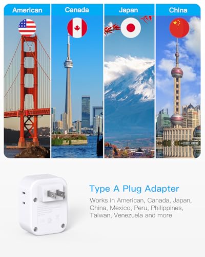 Image of US to Japan Plug Adapter, HANYCONY Japan Outlet Adapter for Travel 2 Pack