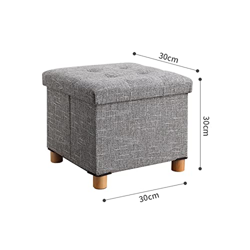 Tabouret à langer gris 30cm coffre de rangement pour ranger le salon - 3