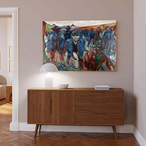 Workers on Their Way Home Munch impression sur toile vibrante
