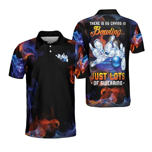 Bowling Polo Shirts 3D for Men & Women, Bowling Jersey Shirt, Bowling Shirts, Team Bowling Shirt Short Sleeve Polo Gift (US, Alpha, Large, Regular, Regular, Multicolor 2)