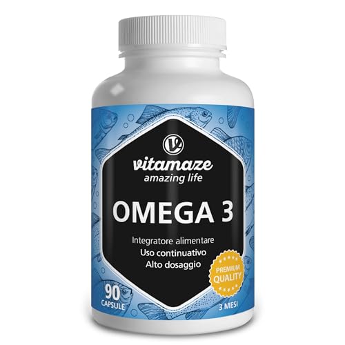 OLIO DI PESCE ESTREMAMENTE PURO: 90 capsule morbide di Omega 3 contenenti 1000 mg di olio di pesce. Con l’ideale rapporto di 40% EPA e 30% DHA per pillola. EPA e DHA contribuiscono alla normale funzione cardiaca. Il DHA aiuta a conservare la normale funzione cerebrale e la vista.