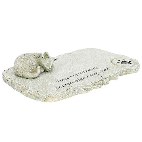 Toyvian Pierre Commémorative pour Chat Résine Simulée Statue Funéraire pour Jardin Ornement Extérieur pour Mémorial Animal De Compagnie Décoration Souvenir Apaisante