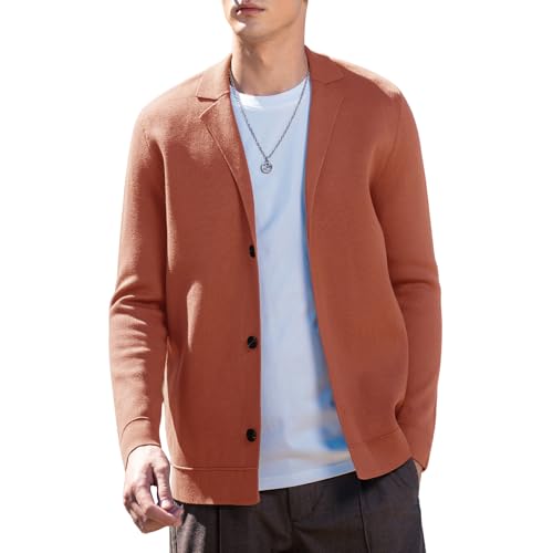 Image of Men's Cardigan Sweater Button Front V-Neck Long Sleeve Knit Sweaters