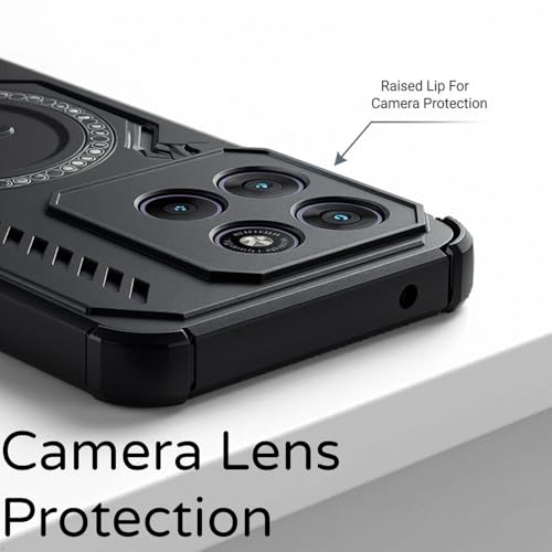 Image of ShieldTech Back Cover Case for Motorola Moto Edge 60 Pro 5G | 360 Protection Mobile Phone Case Mag-Safe | Motorola Edge 60 Pro Back Case | Moto Edge 60Pro Back Case - Black TPU+PC