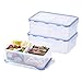 Produktbild Easylock-3 fach Frischhaltedosen-Set Mahlzeit Prep Rechteckiger Box, 1150 ml/38.9oz 3 Stück