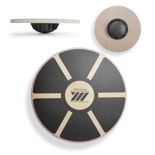 YM Balance Board Tavola Propriocettiva Oscillante in Legno Attrezzo per l'Esercizio Fisico e la Riabilitazione, Realizzata in Legno Resistente Your Move