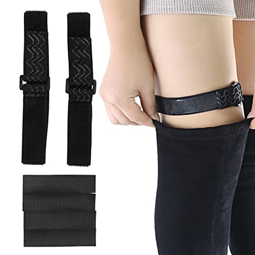 Knee Boots Straps, 2pcs Knee Boots Straps Anti?Slip Boots Fixed Belt Straps with 4pcs Adhesive Tapes