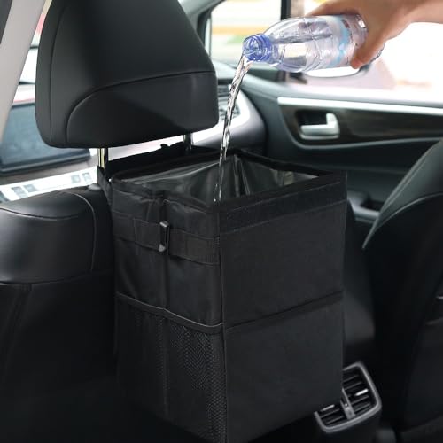 Cubo de basura colgante para coche y organizador de almacenamiento impermeable 5