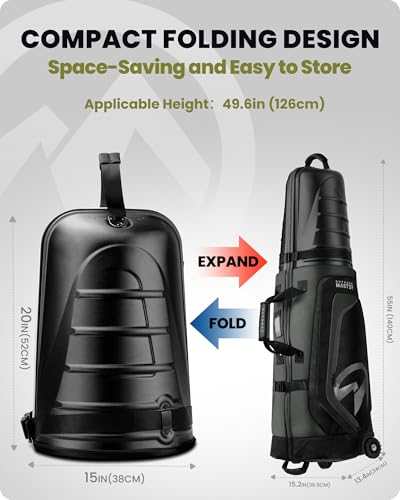 image for OutdoorMaster Golf Travel Bags for Airlines with Wheels and Hard Case 