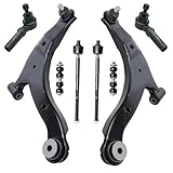 Detroit Axle - Brand New 8 Piece Front Suspension Kit - 2 Lower Control Arms, 2 Sway Bar End Links, All 4 Inner and Outer Tie Rod Ends