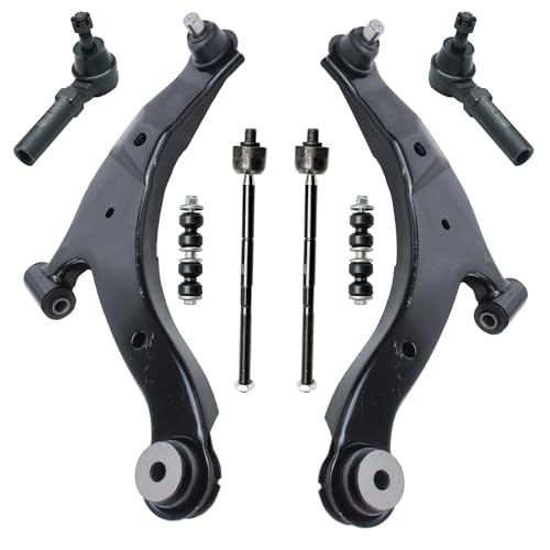 Detroit Axle - Front 8pc Suspension Kit for 2000-2005 Dodge Neon SX 2.0, 2000-2001 Plymouth Neon 2 Lower Control Arms 2 Sway Bar End Links 4 Outer & Inner Tie Rod Ends Replacement
