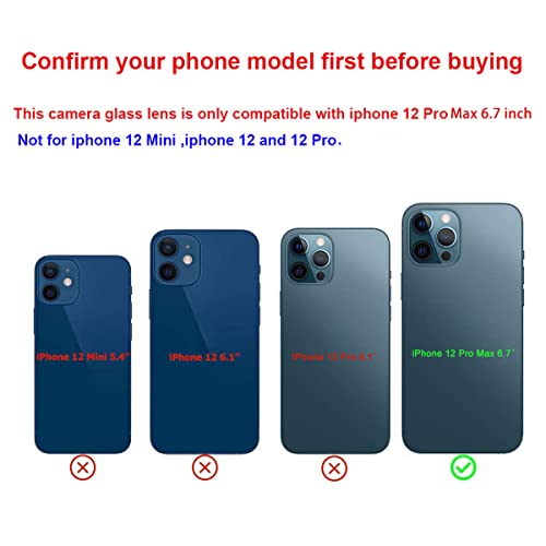 Perzework 2 Set Original Back Rear Camera Lens Glass Replacement For Iphone 12 Pro Max 6.7-Inches With Pre-Installed Adhesive And Reparing Toolkit #TOP1