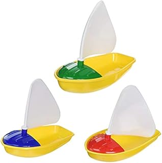 NUOBESTY 3pcs Bath Boat Toy, Plastic Sailboat Sailing Boat Bathtub Toys Bathtime Shower Toys Summer Pool Beach Toys for Kids Toddler Favor