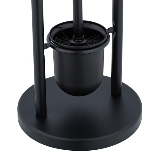 Image of Relaxdays Toilet Brush Holder Stainless Steel H x D 79 x 22 cm Black