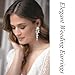 VANGETIMI Clear Silver Fashion Rhinestone Statement Drop Dangle Earrings Long Crystal Bridal Wedding Teardrop Chandelier Earrings for Women Pageant