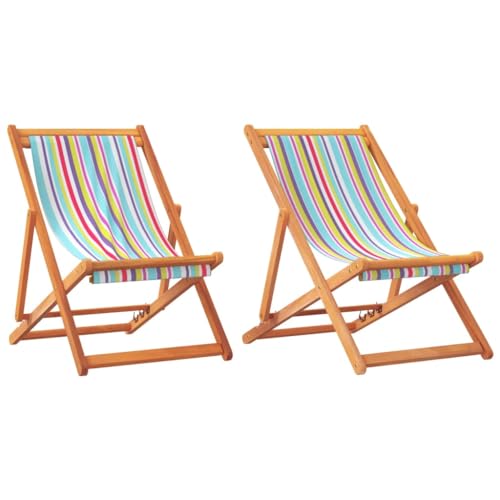 Chaise de plage pliante haut de gamme en eucalyptus robuste et polyester - 6