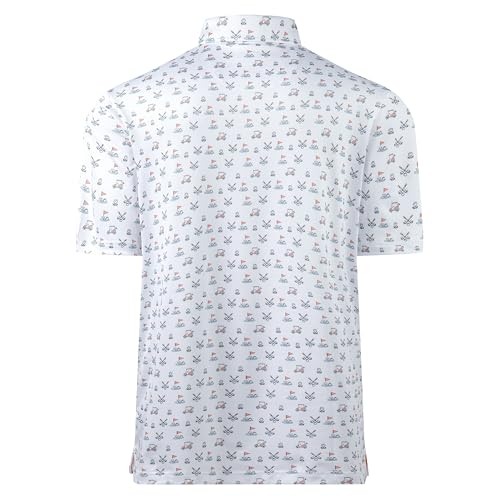 Mens Golf Shirt Moisture Wicking Dry Fit Print Performance Short Sleeve Polo Shirts for Men2