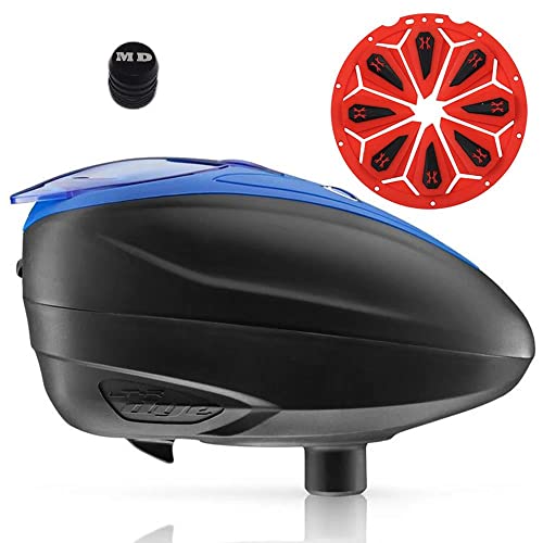 Maddog Dye LT-R Electronic Paintball Loader with HK Army Epic Speed Feed and HPA Paintball Tank Fill Nipple Protector Accessory Package - Blue LT-R + Lava SF