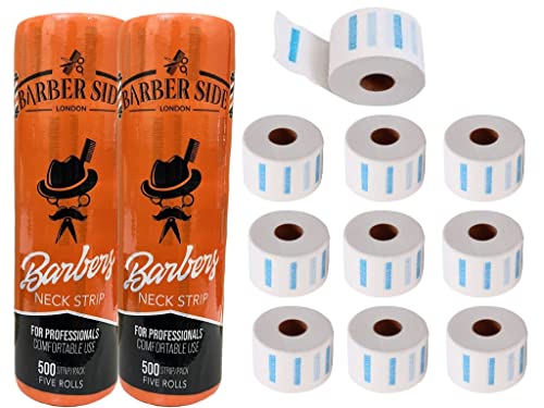 ICAN LONDON Barberside - 10 rollos de cinta para el cuello para barberos, 1000 rollos desechables, resistentes, duraderos y de calidad, blanco, Talla única