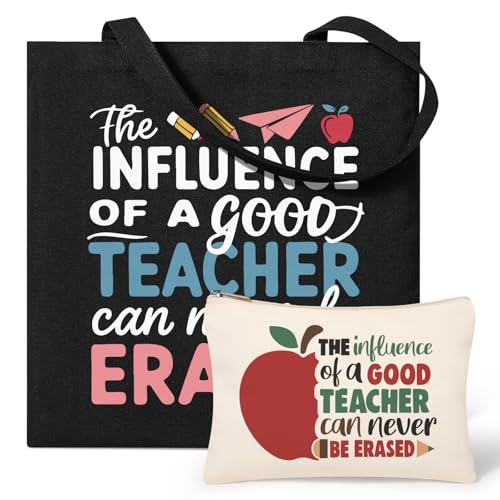 Regalos para profesores para mujeres, regalos de agradecimiento para profesores, bolsa de lona, beige