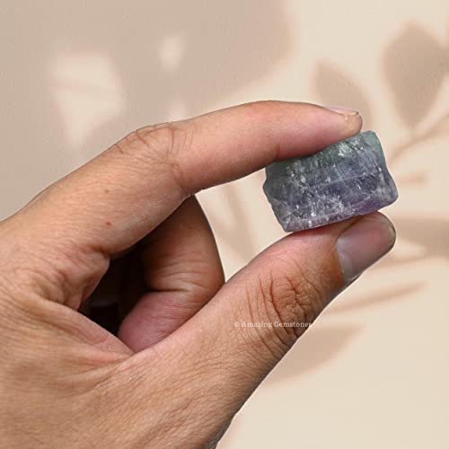 Image of Amazing Gemstone Fluorite Raw Crystals and Healing Stones, Natural Rocks for Tumbling - DIY Raw Stones and Crystals, 2 Pieces