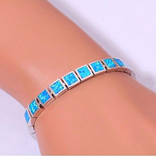 CiNily Ladies Fire Opal Bracelets 14K White Gold Plated Tennis Bracelet Women Jewelry Gift Gemstone Bracelet3