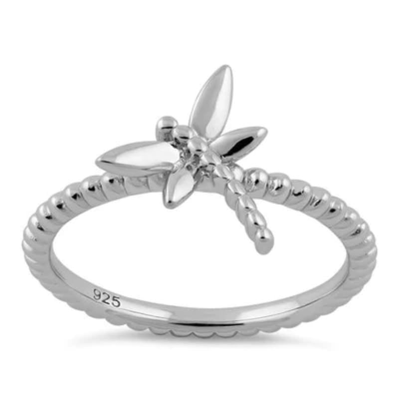 Bague libellule empilable en argent accessoire bohème chic pour le quotidien