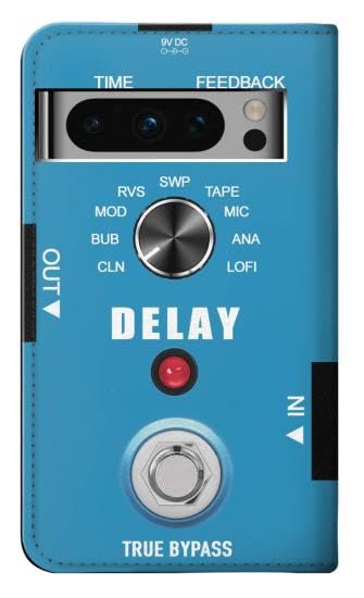 RW3962 Guitar Analog Delay Graphic PU Leather Flip Case Cover for Google Pixel 8 pro