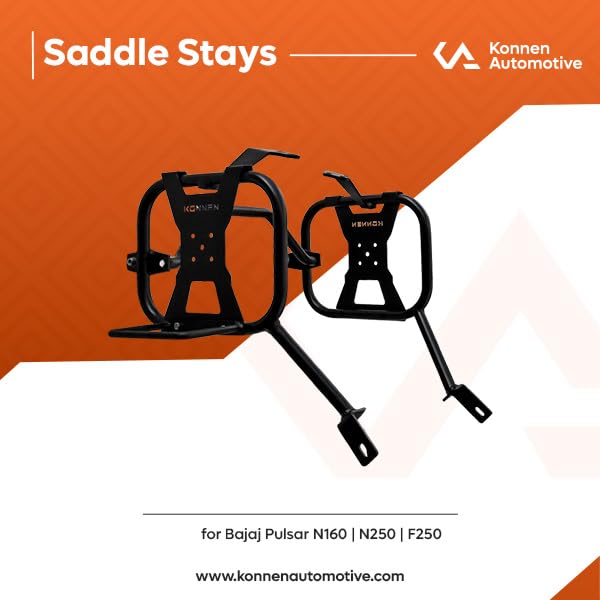 Image of 3 in 1 Saddle Stays with Jerry Can Holder and Bag Holder Compatible with Bajaj Pulsar N160 /N250 /F250 (Black) (Set of 1)