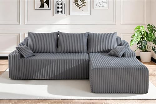 Consejos para Comprar Sofa Cama en L los más solicitados. 49 HABUTWAY Sofá seccional en Forma de L de 94'' Cloud, sofá sin Patas con Asiento Profundo, sofá Modular cómodo en Forma de L con diván para Sala de Estar o Dormitorio, no...