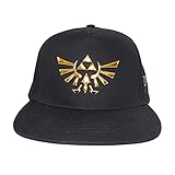 Gorra negra con visera y logotipo frontal en relieve dorado brillante