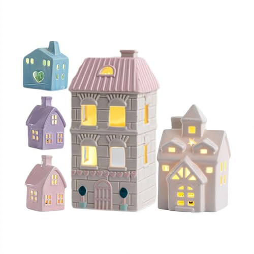Ceramic Christmas Village Sets, Christmas Houses Light-Up Xmas Village House