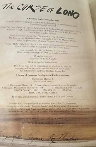 A Curse of Lono 0553345230 Book Cover