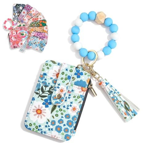 Keychain Card Holder Wallet Back to School Teacher Gift ID Badge Credit Card Pouch for Women