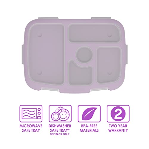 ​​Bentgo® Kids Tray With Transparent Cover - Reusable, Bpa-Free, 5-Compartment Meal Prep Container With Built-In Portion Control For Healthy, At-Home Meals & On-The-Go Lunches (Purple) #TOP1