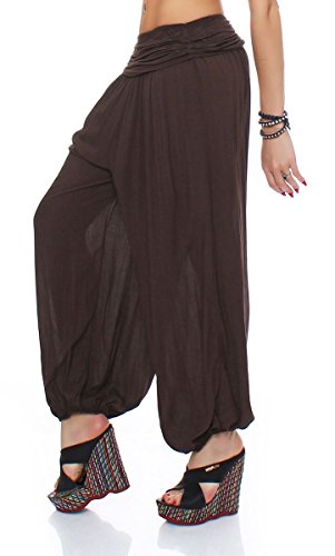 malito dames pofbroek kort in effen kleuren | Harembroek om te dansen | Aladdinbroek om te chillen - Vrijetijdsbroek 1482 - Afbeelding 3