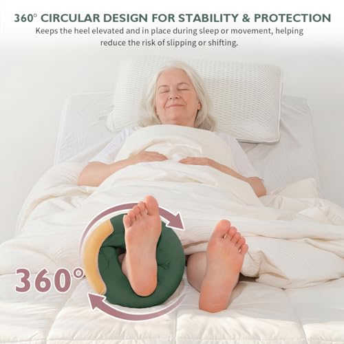 Image of Heel Protector for Pressure Sores, Ankle Elevation Pillow, 1 Count | Egg crate foam elevates and offloads the heel for elderly adults and bedridden patients, helping keep it off the bed