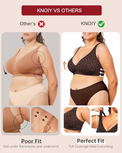 Image of Seamless Wireless Bra for Women | No Underwire Deep V Invisible T-Shirt Bra | 360 Support | Adjustable Straps | Soft Comfortable Everyday Bra