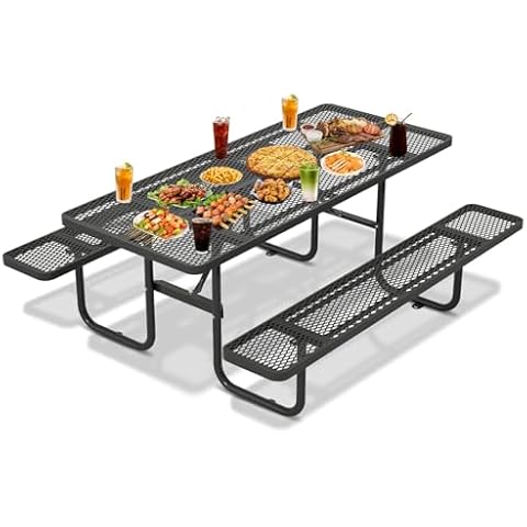 VISRACK 72'' Rectangular Steel Picnic Table Cover