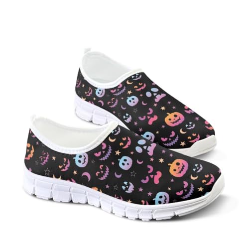 Image of Floral Sneakers for Women Colorful Art Shoes for Women Slip On Casual Work Shoes