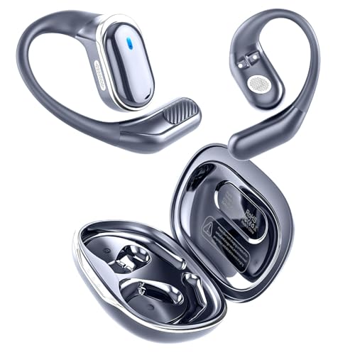 TRAUSI Open Ear Wireless Earbuds Bluetooth Headphones, 50Hrs Playtime Stereo Sound Earphones with IP7 Waterproof Ear Buds for Fitness/Travel