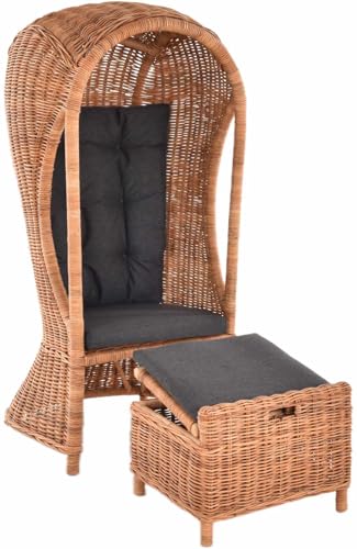 Korb-Outlet Strandkorb 1-Sitzer Beach aus echtem...