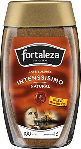 CAFÉ FORTALEZA - Café Soluble Frasco, Sabor Intenssisimo, Variedades Arábicas, Pack 200g x 6 - Total 1,2kg - Café con Cafeína Fuerte y Persistente