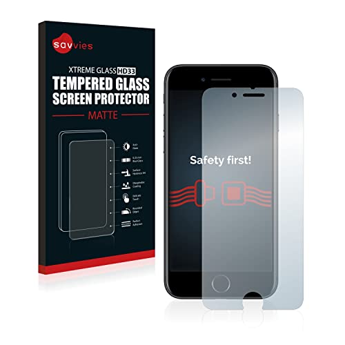 savvies Protection Verre Trempé Mat Compatible avec Apple iPhone 7/8 Protection Écran, Film Vitre - Dureté 9H, Anti-Reflets Cover